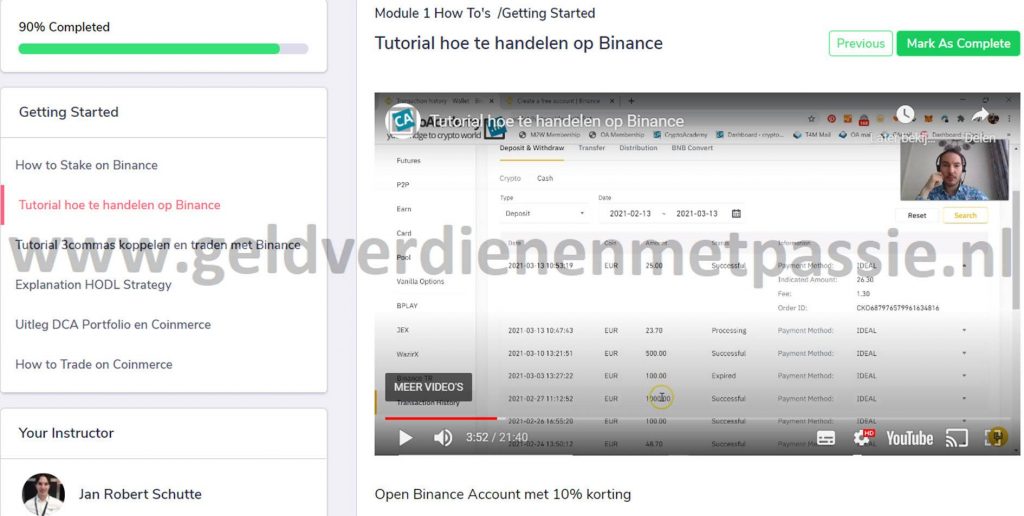 Op deze foto zie je module #1: Hoe te handelen op binance van x10 met crypto