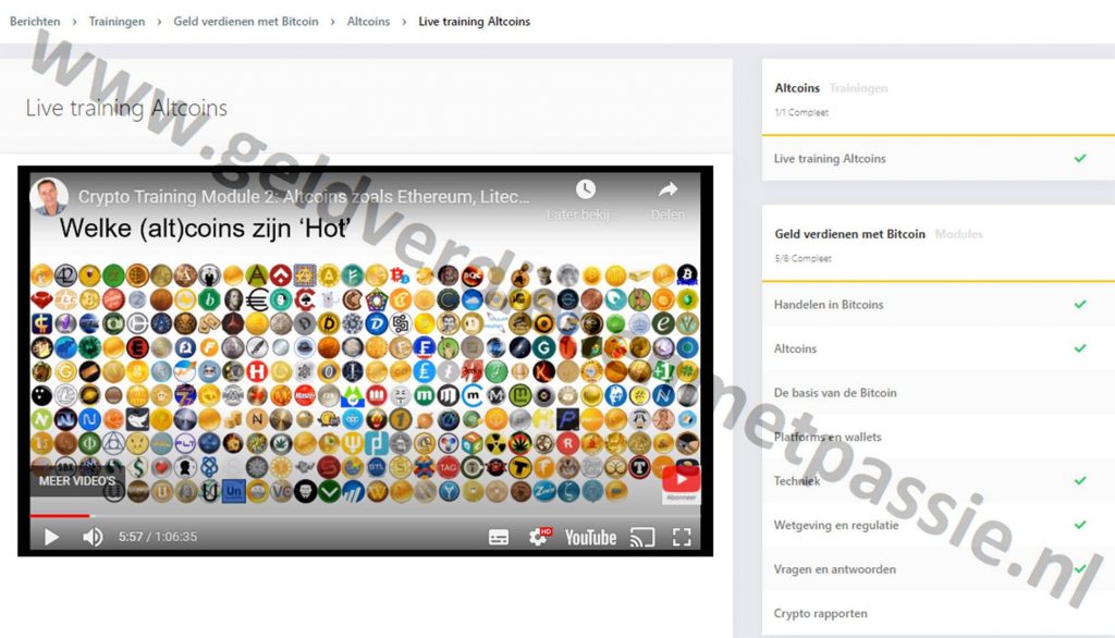 Op deze foto zie je module #2: Altcoins van de cursus x10 met crypto