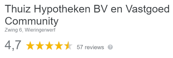 Op deze foto zie je een review van Vastgoed Community van Thuiz Hypotheken